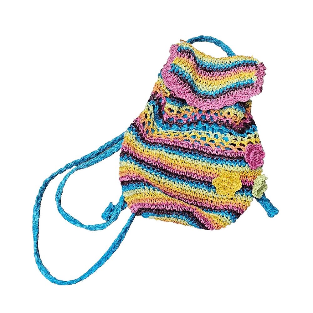 Colorful Crochet Drawstring Backpack | The Sak–Style Festival Bag renfaire bag